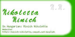 nikoletta minich business card
